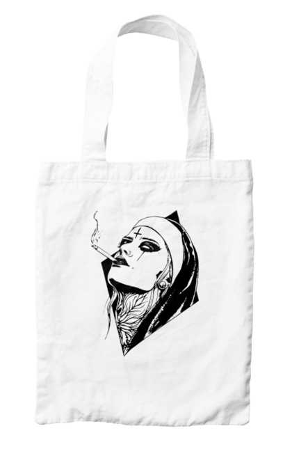 Сумка з принтом "Монашка". Дівчина, круто, сигарети, тату. 2070702