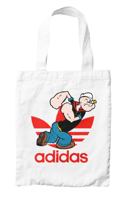 Сумка з принтом "Adidas Моряк Попай". Adidas, popeye the sailor, адідас, комікс, моряк, мультфільм, серіал, трубка. 2070702