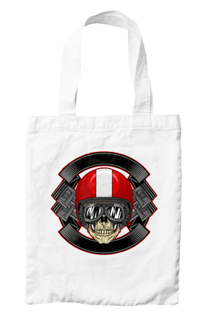 Bag with prints skull motorcyclist. Helmet, motorcyclist \, skull. 2070702