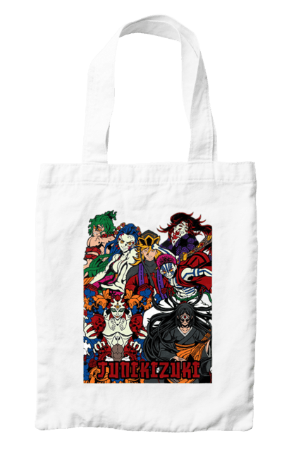 Bag with prints Demon Slayer. Anime, demon slayer, eternal paradise faith, kimetsu no yaiba, kokushibo, manga, twelve kizuki, upper rank six. 2070702