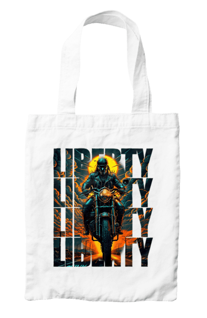 Сумка з принтом "Байкер". Байкер, мотоцикліст, подорожі, свобода, туризм. 2070702