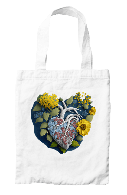 Сумка з принтом "Серце квіти". Люблю україну, перемога україни, серце, символи україни, соняшник, традиції україни, україна. 2070702