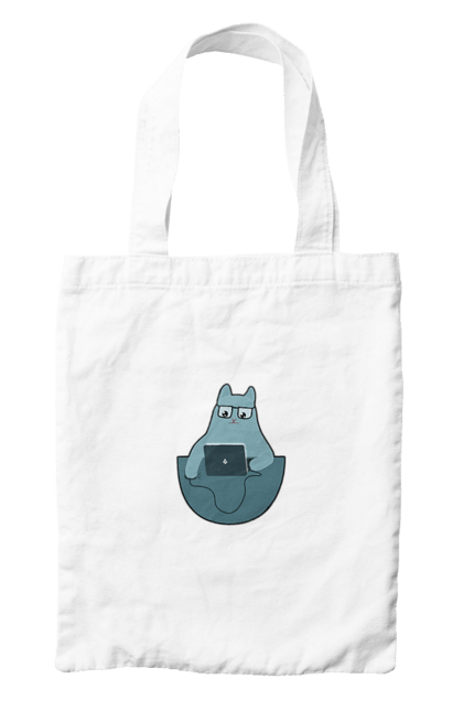 Сумка з принтом "Кіт програміст". Angular, c, css, html, it, javascript, jquery, php, python, react, svelt, vue, айтишник, айті, гумор, код, кодувати, прогер, програміст, програмісти, ти ж, ти ж програміст, тиж програміст. 2070702