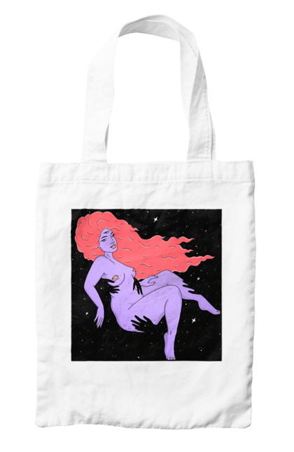 Сумка з принтом "Фіолетова Дівчина В Чорній Дирі". Дівчина, лапають. 2070702