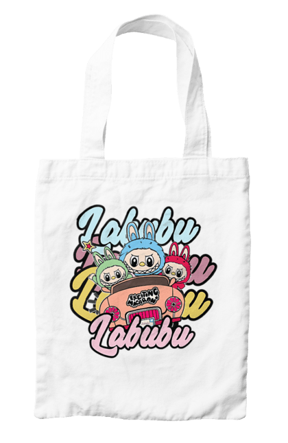 Сумка з принтом "Лабубу". Іграшка лабубу, лабубу, лабубу кока кола, мерч лабубу, мила, рожева лабубу, смішна лабубу. 2070702