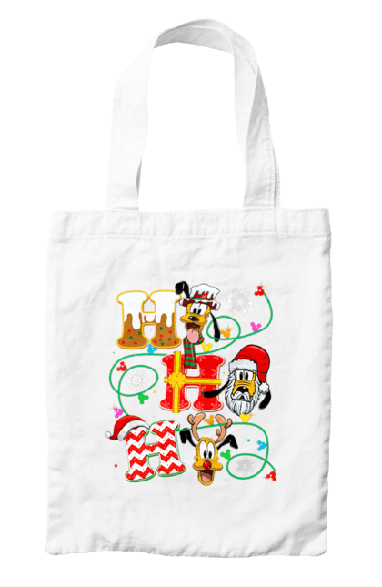 Bag with prints Merry Christmas. Cartoon, christmas, christmas, deer, disney, holiday, merry christmas, santa. 2070702