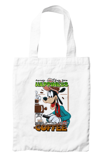 Bag with prints Goofy Coffee. Animated series, cartoon, coffee, cup, disney, dog, goofy. 2070702