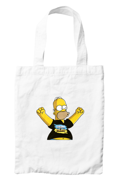 Сумка з принтом "Сімпсон та російський корабель". Війна, гомер, гомер сімпсон, марка корабель, патріот, перемога, російський корабель, сімпсон, україна. 2070702
