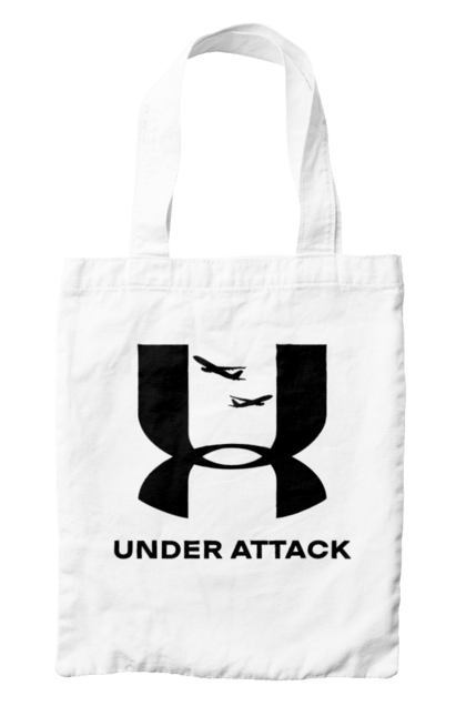 Сумка з принтом "Under Attack black". Андер армор, бренди, гумор, приколи, прикольні, ундер армор. 2070702