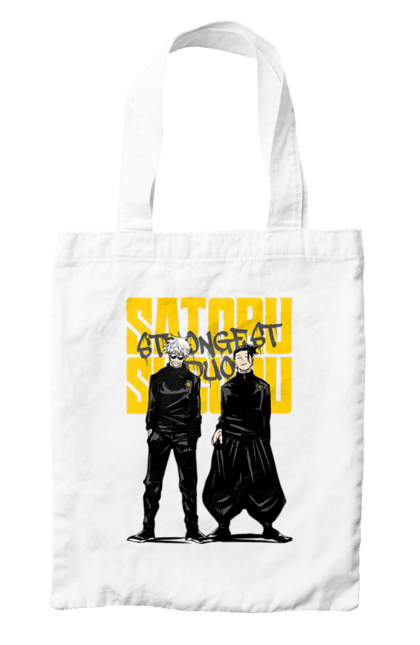 Bag with prints Jujutsu Kaisen Gojo and Geto. Anime, dark fantasy, geto, gojo, jujutsu kaisen, magic battle, manga, mystic, suguru geto. 2070702