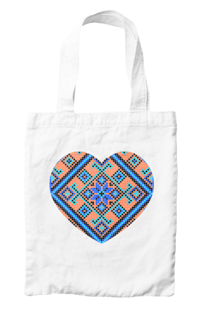Сумка з принтом "Серце вишивка". Вишиванка, вишивка, вишивка хрестиком, люблю україну, серце, символи україни, традиції україни, україна. 2070702