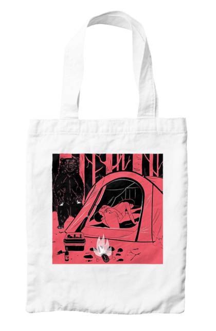 Сумка з принтом "69 В Палатці". 69, ведмідь, ліс, палатка, секс. 2070702