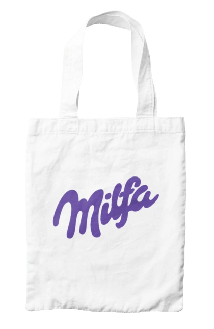 Bag with prints Milfa. Funny, joke, meme, milf, milfa, milka. 2070702