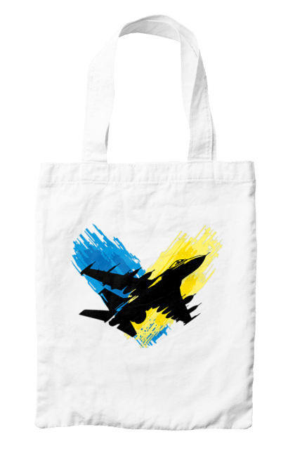 Сумка з принтом "Літак F 16". З прапором, зсу, літак, літак f16, патріотична, прапор, ф16. 2070702