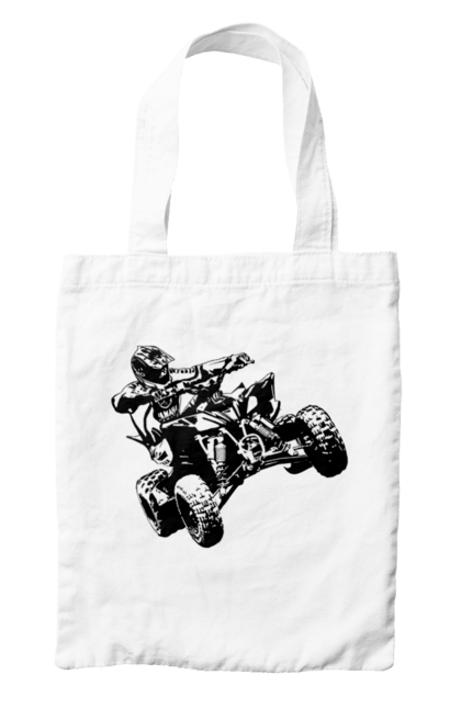 Сумка з принтом "Людина На Квадроциклі Чорний". Гонки, екстрим, квадроцикл. 2070702