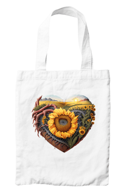 Сумка з принтом "Символи України". Небо, поле, пшениця, символи україни, соняшник, україна. 2070702