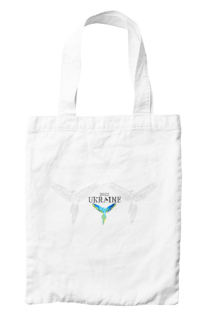 Сумка з принтом "Україна 2022". 2022, війна, дизайн, контур, папуги, патріотичне, прапор, птах, україна. 2070702