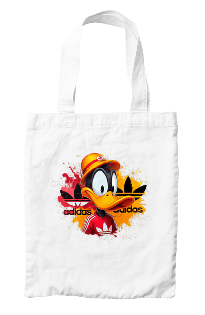 Сумка с принтом Даффи Дак Adidas. Adidas, daffy duck, looney tunes, merrie melodies, warner brothers, даффи дак, мультфильм, персонаж, утка даффи. 2070702