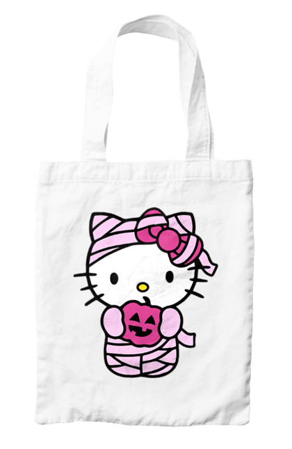 Сумка с принтом Хелло Китти Хэллоуин. Halloween, hello kitty, mummy, бренд, кот, котенок, мумия, персонаж, хелло китти, хэллоуин. 2070702