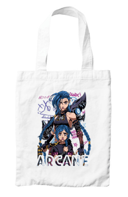 Сумка с принтом Аркейн. Arcane, fortiche, league of legends, riot games, аркейн, вай, джинкс, мультсериал, фэнтези. 2070702