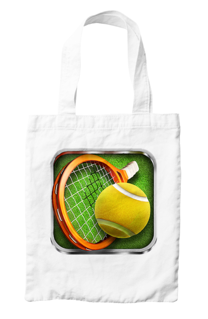 Сумка з принтом "Теніс". Великий теніс, гравці, лондон, м`яч, призовий фонд, ракетка, спонсор, турнір на ґрунті, турнір на траві, турнірна сітка. 2070702