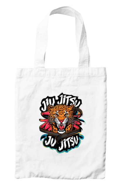 Bag with prints Jujutsu. Animal, japan, jiu jitsu, jujutsu, leopard, martial arts, ninja, samurai, sport. 2070702