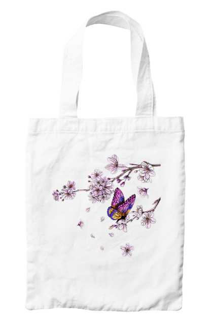 Сумка з принтом "Метелик І Сакура". Весна, дерево, метелик, сакура. 2070702