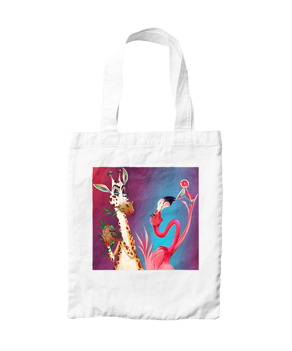 Giraffe And Flamingo At The Party