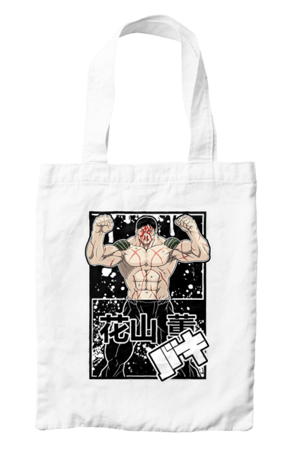 Сумка з принтом "Боєць Бакі Ханаяма Каору". Anime, baki, baki the grappler, kaoru hanayama, manga, аніме, боєць баки, манга, ханаяма, ханаяма каору. 2070702