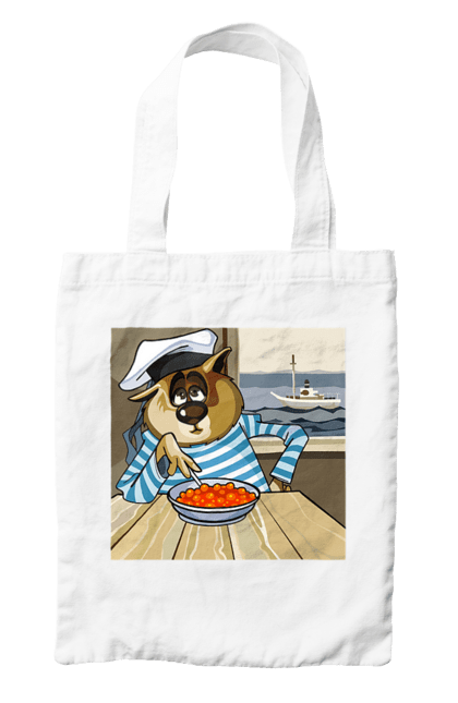 Сумка з принтом "Кот Моряк, На Кораблі Їсть Червону Ікру". Ікра, кіт, корабель, моряк. 2070702