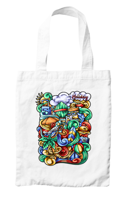 Сумка с принтом Каникулы отдых арт. Каникулы, лето, море, отдых, пляж, путешествие. 2070702