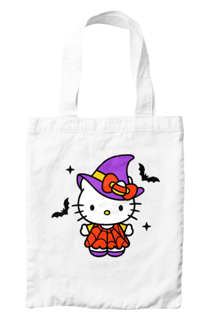 Сумка з принтом "Хелло Кітті Хелловін". Halloween, hello kitty, witch, бренд, відьма, кіт, кошеня, персонаж, хелло кітті, хелловін. 2070702