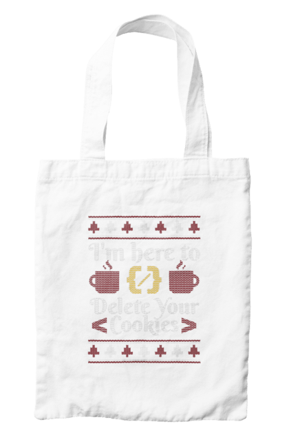 Сумка з принтом "Я тут щоб з'їсти твої кукі". 404, ай ті, айтішник, бінарний, код, програміст, розробник, хакер. 2070702