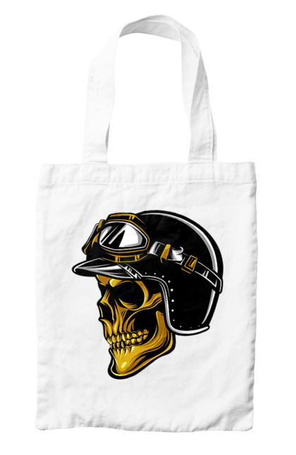 Сумка з принтом "Череп в мотошоломі". Крутий, очі, череп, шолом. 2070702