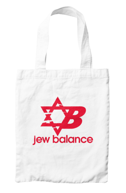Сумка з принтом "Jew Balance Red". New balance, гумор, еврейські, жарти, жартівливі, літні, прикольні, червоний. 2070702