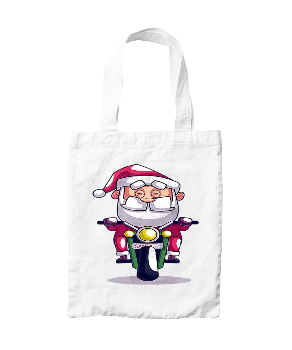 Счастливый санта на мотоцикле