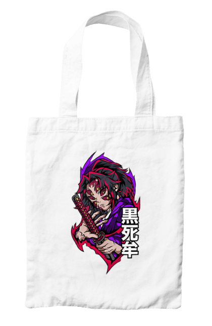 Bag with prints Demon Slayer Kokushibo. Anime, demon slayer, eternal paradise faith, kimetsu no yaiba, kokushibo, manga, nezuko, twelve kizuki, upper rank six. 2070702