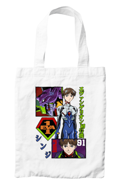 Bag with prints Evangelion. Angel, anime, eva 01, evangelion, manga, neon genesis evangelion, shinji. 2070702