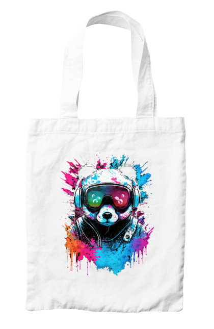 Сумка з принтом "Панда в VR шолом". Віртуальна реальність, гік, панда, персонаж, шолом. 2070702