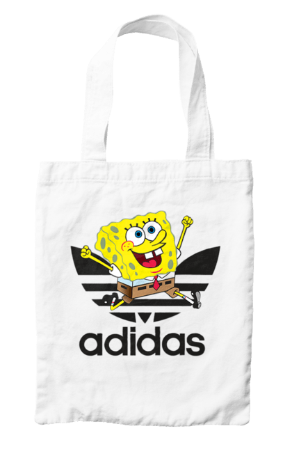 Сумка с принтом Adidas Губка Боб. Adidas, spongebob, адидас, баскетбол, губка боб, мультик, мультсериал, мяч, спанч боб, спорт. 2070702