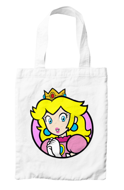 Сумка с принтом Марио Принцесса Пич. Mario bros, nintendo, princess peach, super mario bros, братья супер марио, игра, марио, персонаж, принцесса пич. 2070702