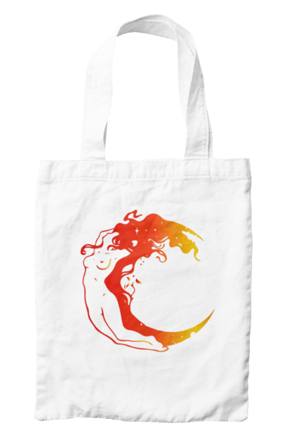 Сумка з принтом "Дівчина місяць". Дівчина, зірки, космічне, космос, місяць. 2070702