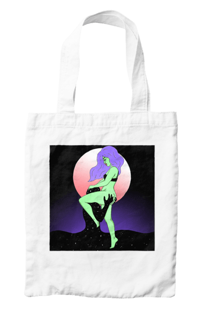 Сумка з принтом "Зелена Дівчина І Місяць". Інопланетянка, місяць. 2070702