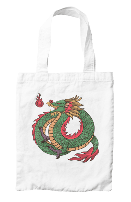 Bag with prints The Dragon. Animal, chinese dragon, dragon, green dragon, symbol. 2070702