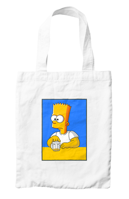 Сумка з принтом "Барт любитель пива". Барт, барт сімпсон, мультперсонажі, мультфільми, сімпсони, український прапор. 2070702
