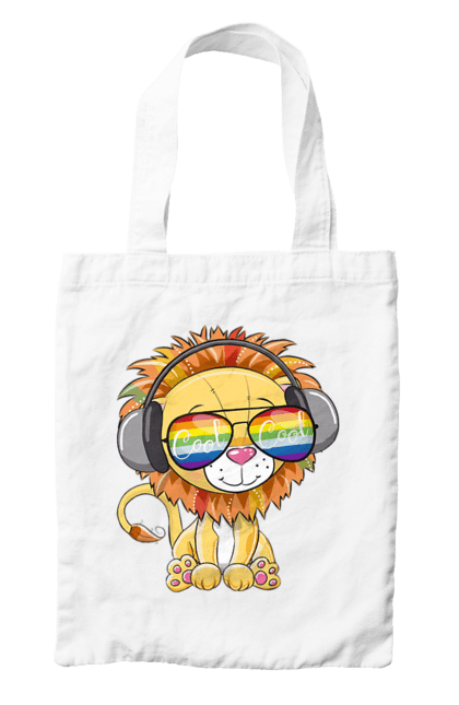 Сумка з принтом "Левеня В Окулярах І Навушниках". Лев, левеня, навушники, окуляри. 2070702