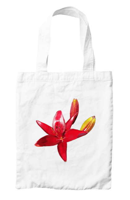 Сумка з принтом "Червона лілія". Бутон, квітка, колір, лілія, природа, сонячний, червона квітка, червона лілія, червоний, яскравий. 2070702