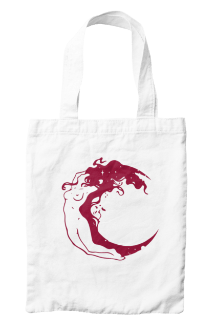 Сумка з принтом "Дівчина місяць". Дівчина, зірки, космічне, космос, місяць. 2070702