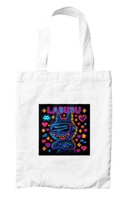 Сумка з принтом "Лабубу". Vrочки, геймеркультура, геймпад, іконкиаркади, кіберарт, лабубу, неонгеймінг, піксельарт, ретроаркада, світиться. 2070702