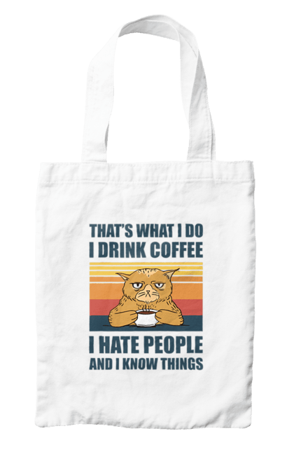 Сумка з принтом "Невдоволений кіт". Angular, c, css, html, it, javascript, jquery, php, python, react, svelt, vue, айтишник, айті, гумор, код, кодувати, прогер, програміст, програмісти, ти ж, ти ж програміст, тиж програміст. 2070702